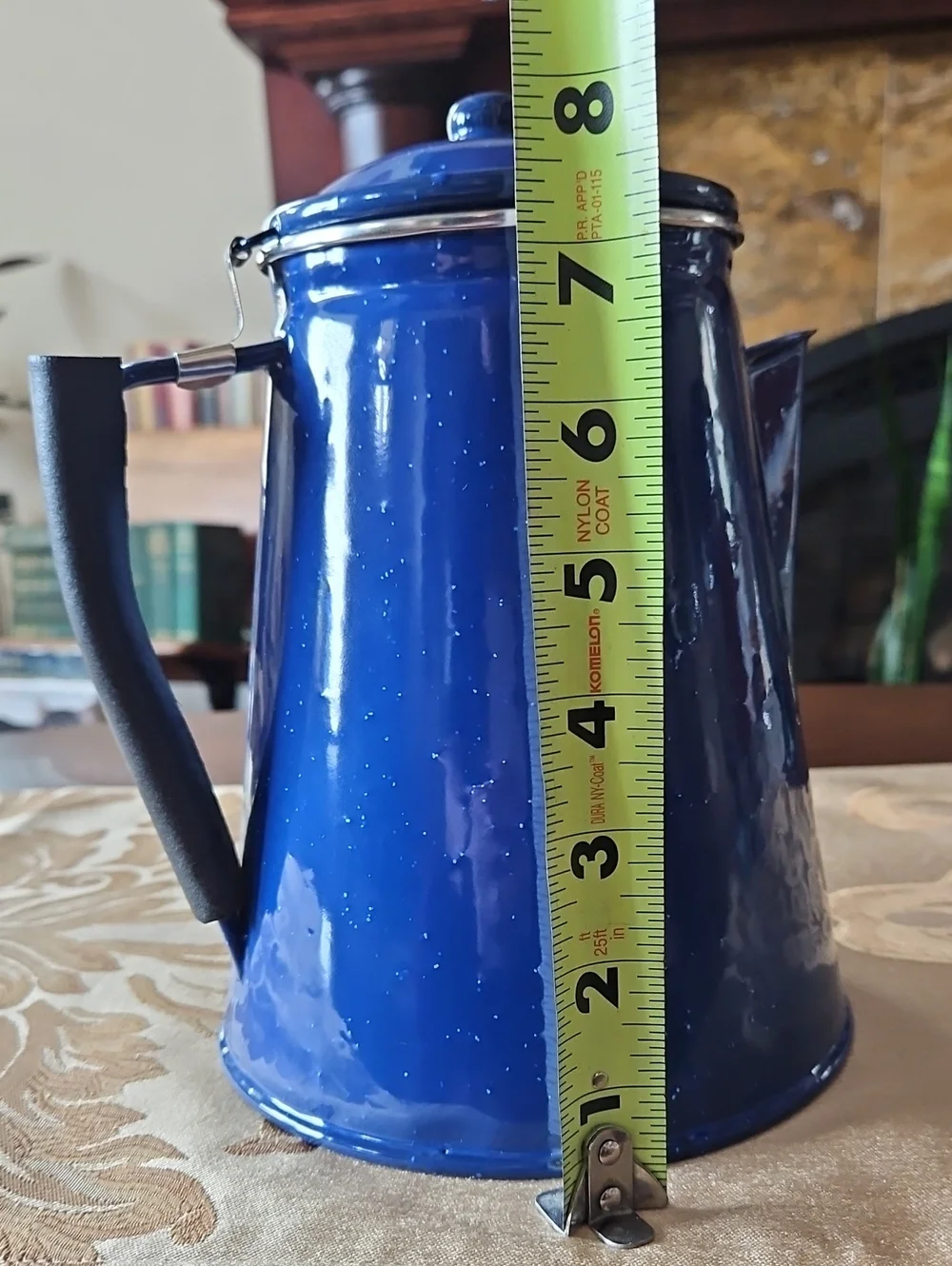 Blue Enamel Coffee Percolator - Durable Kitchen Pot